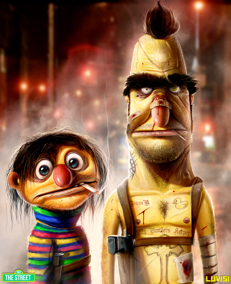 Illustration for article titled Your Favorite Cartoons and Puppets, Redrawn as Horrifying Nightmares